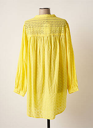 Robe courte manches longues manches longues jaune ESCANDELLE femme