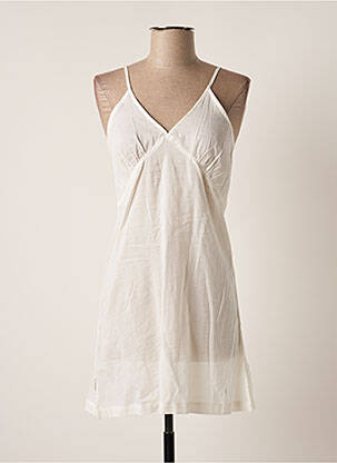 Robe courte coupe évasée fines bretelles blanc CHICOSOLEIL femme