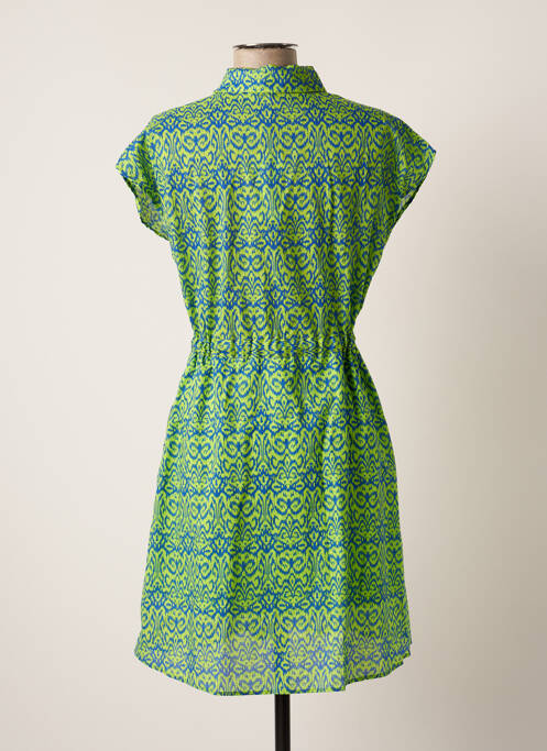 Robe mi-longue imprimé fantaisie manches courtes vert IT HIPPIE femme