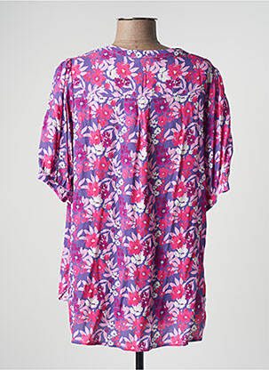 Blouse imprimé fleurs manches courtes rose ESCANDELLE femme