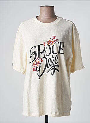 T-shirt sérigraphie manches courtes beige SCOTCH & SODA femme