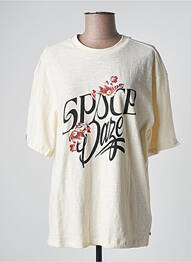 T-shirt sérigraphie manches courtes beige SCOTCH & SODA femme