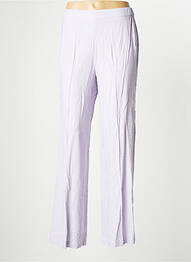 Pantalon large coupe fluide taille haute violet GRACE & MILA femme