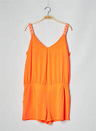 Combishort poches fines bretelles orange IT HIPPIE femme