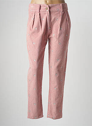Pantalon chino fermeture zippée sous rabat boutonné taille normale rose CHICOSOLEIL femme