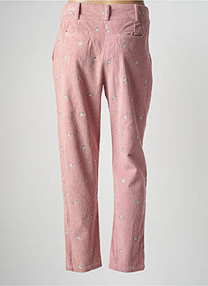 Pantalon chino fermeture zippée sous rabat boutonné taille normale rose CHICOSOLEIL femme