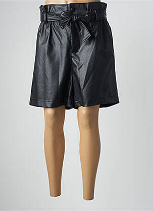 Short tissage simili-cuir taille haute noir GRACE & MILA femme