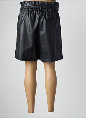 Short tissage simili-cuir taille haute noir GRACE & MILA femme