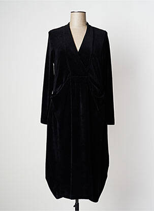 Robe mi-longue manches longues manches longues noir URBAN BY ALEMBIKA femme