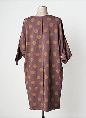 Robe mi-longue manches 3/4 manches 3/4 marron KEDZIOREK femme