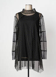 Robe mi-longue manches longues manches longues noir LUUKAA femme