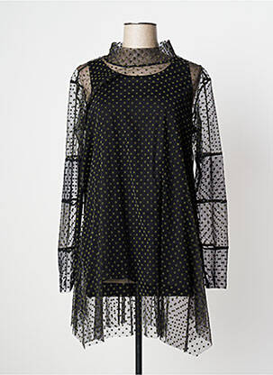 Robe mi-longue manches longues manches longues noir LUUKAA femme