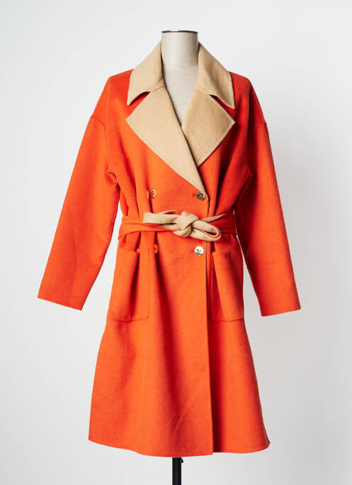 Manteau long coupe cintrée sans capuche orange LOLA CASADEMUNT femme