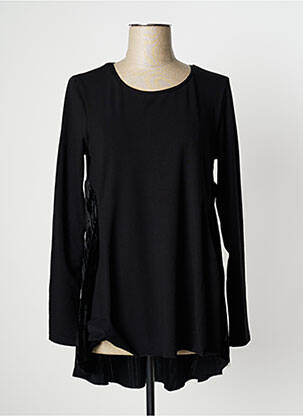 Tunique manches longues col rond noir OZAI N KU femme