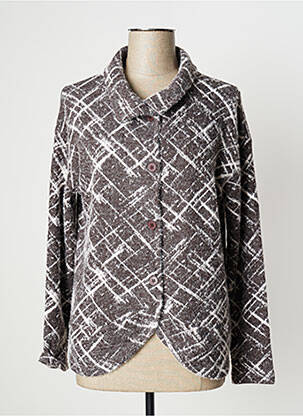 Gilet manches longues stretch marron KOKOMARINA femme