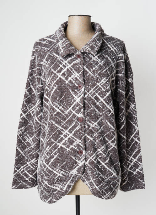 Gilet manches longues marron KOKOMARINA pour femme