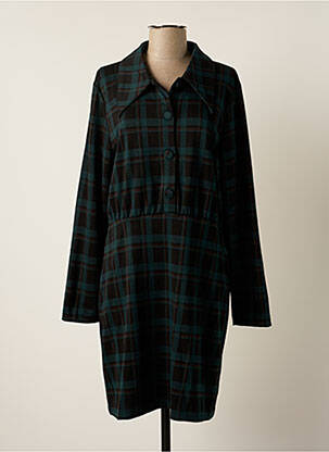 Robe mi-longue manches longues manches longues noir ICHI femme