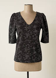 Top stretch manches courtes noir ICHI femme