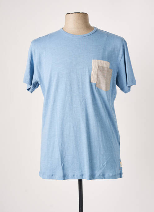 T-shirt bleu YES.ZEE pour homme