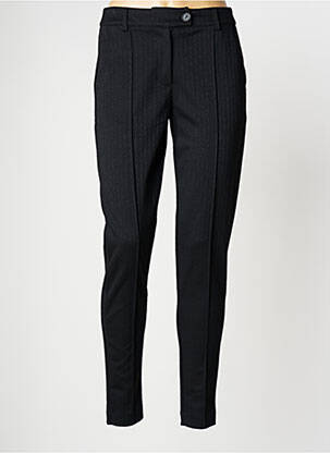 Pantalon chino fermeture zippée sous rabat boutonné taille normale noir ICHI femme