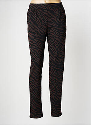 Pantalon slim taille élastique taille normale marron ICHI femme