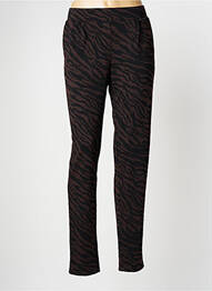 Pantalon slim taille élastique taille normale marron ICHI femme