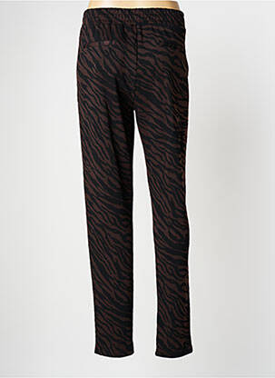 Pantalon slim taille élastique taille normale marron ICHI femme
