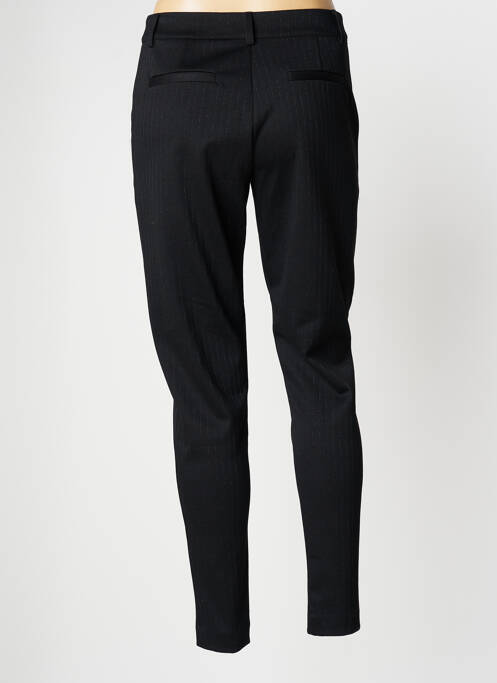 Pantalon chino fermeture zippée sous rabat boutonné taille normale noir ICHI femme