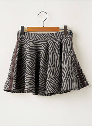 Jupe courte fermeture zip latéral gris BOBOLI fille