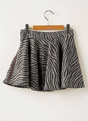 Jupe courte fermeture zip latéral gris BOBOLI fille
