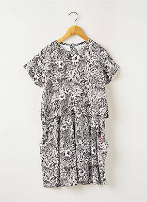 Robe mi-longue manches courtes manches courtes blanc BOBOLI fille