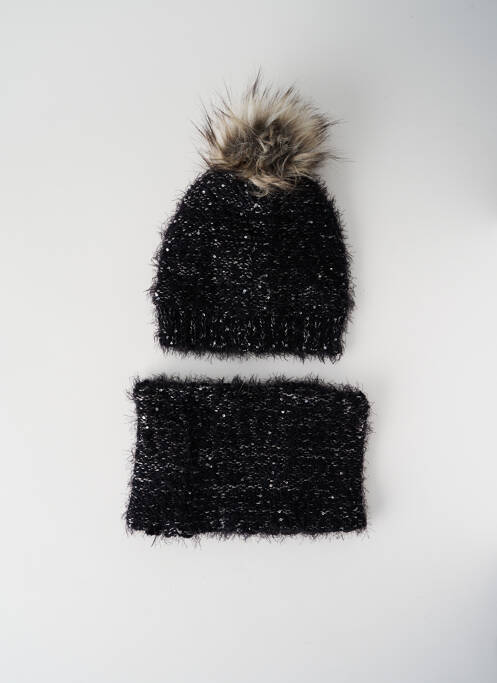 Bonnet noir 3 POMMES pour fille