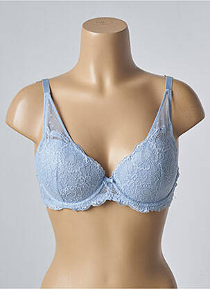Soutien-gorge tissage dentelle haut soutien-gorge emboitant bleu SASSA femme