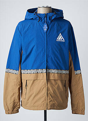 Imperméable coupe droite a capuche bleu JACK & JONES homme