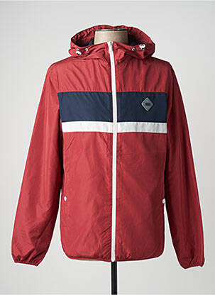 Imperméable coupe droite a capuche rouge JACK & JONES homme