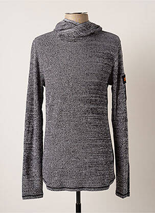Pull tissage chiné manches longues gris JACK & JONES homme