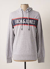 Sweat-shirt à capuche gris JACK & JONES pour homme seconde vue