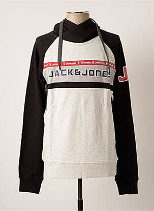 Sweat-shirt à capuche noir JACK & JONES pour homme