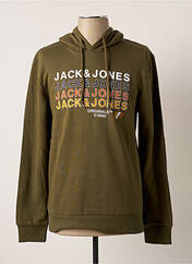 Sweat-shirt à capuche vert JACK & JONES pour homme seconde vue