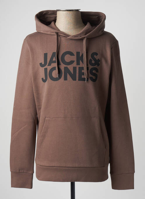 Sweat-shirt à capuche marron JACK & JONES pour homme