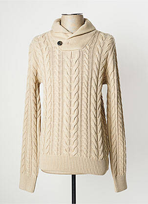 Pull maille torsadée manches longues bleu JACK & JONES homme