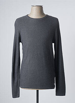 Pull stretch manches longues gris JACK & JONES homme
