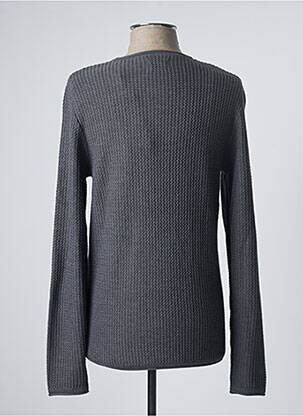 Pull stretch manches longues gris JACK & JONES homme