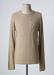 Pull stretch manches longues beige JACK & JONES homme