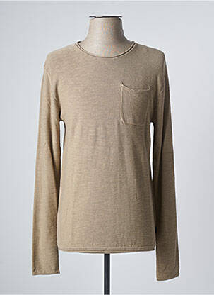 Pull stretch manches longues beige JACK & JONES homme