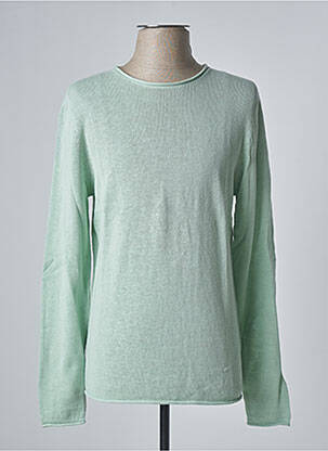 Pull maille souple et aérée manches longues vert JACK & JONES homme