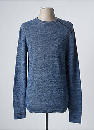 Pull stretch manches longues bleu JACK & JONES homme