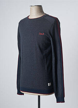 Pull stretch manches longues bleu JACK & JONES homme