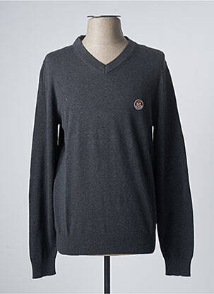 Pull col v manches longues gris JACK & JONES homme