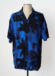 Chemise manches courtes col tailleur bleu JACK & JONES homme